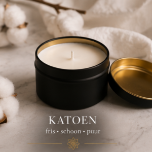 Kaars in metalen pot Katoen