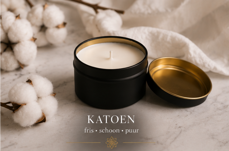 Kaars in metalen pot Katoen